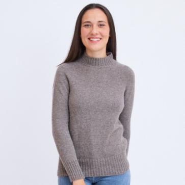 Pull laine de yack col cheminée pour femme